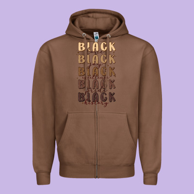 Black History Zipper Hoodie Designed By Maliassmallbusiness