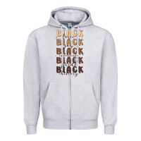 Heather Grey black history Zipper Hoodie - MaliasSmallBusiness