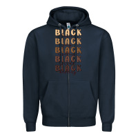 Navy black history Zipper Hoodie - MaliasSmallBusiness