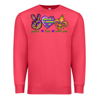 Cardinal Peace Love Mardi Gras Premium Sweatshirt - BundleAndBundleShop