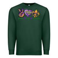 Sports Green Peace Love Mardi Gras Premium Sweatshirt - BundleAndBundleShop