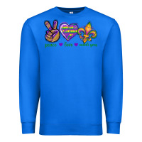 True Royal Peace Love Mardi Gras Premium Sweatshirt - BundleAndBundleShop