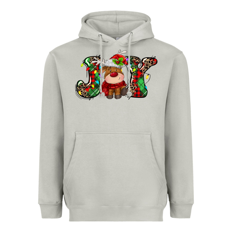 Joy Christmas Deer Heavyweight Hoodie by MaliasSmallBusiness | Teevron