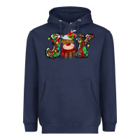 Navy joy christmas deer Heavyweight Hoodie - MaliasSmallBusiness