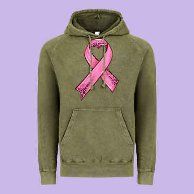 Pink Ribbon Vintage Hoodie Designed By Hra Design Shop