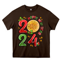 Chocolate Brown happy new year 2024 Heavy Core Tee - MaliasSmallBusiness