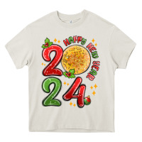Cream happy new year 2024 Heavy Core Tee - MaliasSmallBusiness