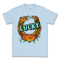 Dusty Blue horseshoe lucky Classic Tee - JahusDesignShop