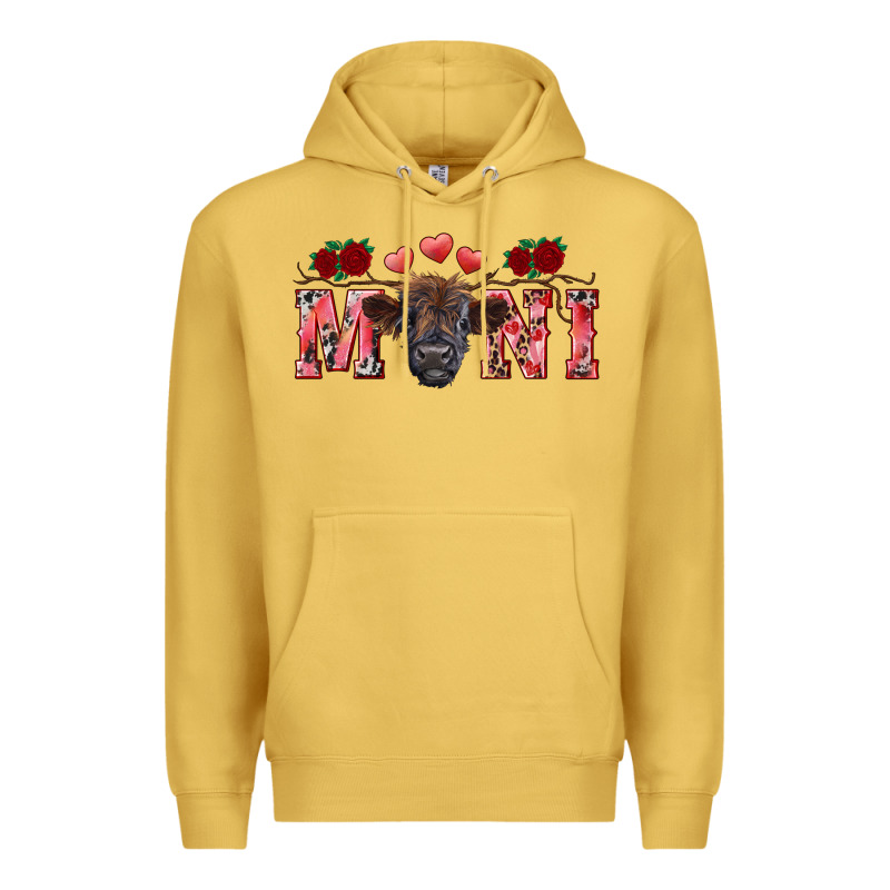 Valentine's Day Mini Black Highland Calf Premium Hoodie by RanaPortraitStore | Teevron