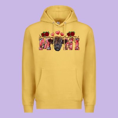 Valentine's Day Mini Black Highland Calf Premium Hoodie Designed By Ranaportraitstore