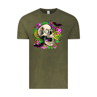 Vintage Olive halloween skull Vintage Tee - AdoDesignShop