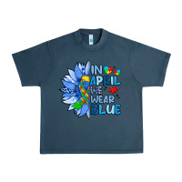 In April We Wear Blue Sunflower Urban Heavy Tee | Teevron