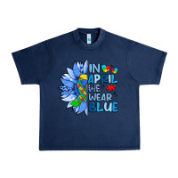 Navy in april we wear blue sunflower Urban Heavy Tee - Artiststas