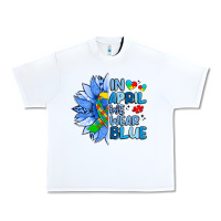 White in april we wear blue sunflower Urban Heavy Tee - Artiststas