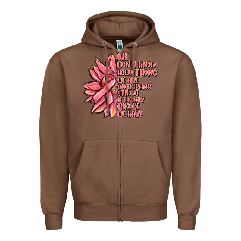 Pink Sunflower And Cancer Ribbon Breast Cancer Zipper Hoodie by MaliasSmallBusiness | Teevron