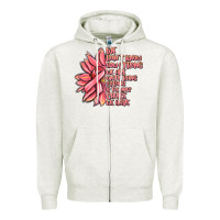 Oatmeal Heather pink sunflower and cancer ribbon breast cancer Zipper Hoodie - MaliasSmallBusiness