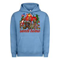 Pigment Pebble Blue Army Christmas Home Sweet Home Urban Hoodie - HowdyJamesFarm