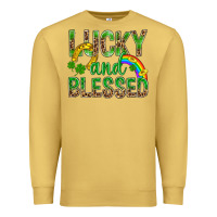 Antique Gold Lucky And Blessed St Patricks Premium Sweatshirt - BundleAndBundleShop