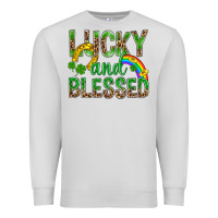 Dove Grey Lucky And Blessed St Patricks Premium Sweatshirt - BundleAndBundleShop