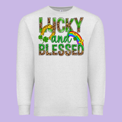 Lucky And Blessed St Patricks Premium Sweatshirt Designed By Bundleandbundleshop