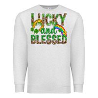 Oatmeal Heather Lucky And Blessed St Patricks Premium Sweatshirt - BundleAndBundleShop