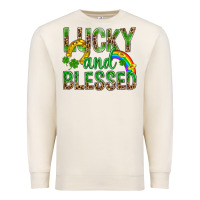 Sandshell Lucky And Blessed St Patricks Premium Sweatshirt - BundleAndBundleShop