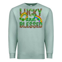Seafoam Lucky And Blessed St Patricks Premium Sweatshirt - BundleAndBundleShop