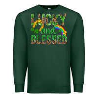 Sports Green Lucky And Blessed St Patricks Premium Sweatshirt - BundleAndBundleShop