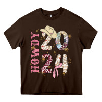 Chocolate Brown howdy 2024 Heavy Core Tee - MaliasSmallBusiness