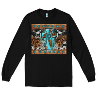 Black gemstone leopard cross Long Sleeve Tee - AdoDesignShop