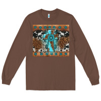 Chestnut gemstone leopard cross Long Sleeve Tee - AdoDesignShop