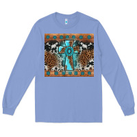 Colony Blue gemstone leopard cross Long Sleeve Tee - AdoDesignShop