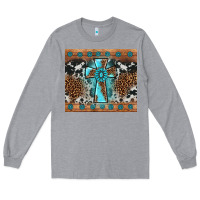 Heather Grey gemstone leopard cross Long Sleeve Tee - AdoDesignShop