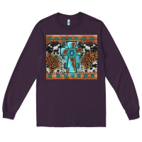 Plum gemstone leopard cross Long Sleeve Tee - AdoDesignShop