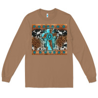 Toasted Coconut gemstone leopard cross Long Sleeve Tee - AdoDesignShop