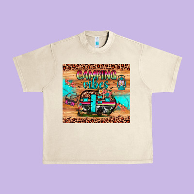 Camping Vibes Urban Heavy Tee Designed By Jahusdesignshop