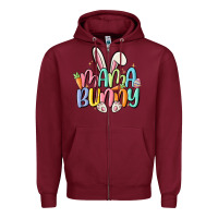 Burgundy mama bunny Zipper Hoodie - MaliasSmallBusiness