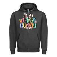 Charcoal Heather mama bunny Zipper Hoodie - MaliasSmallBusiness