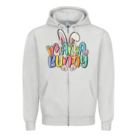 Dove Grey mama bunny Zipper Hoodie - MaliasSmallBusiness