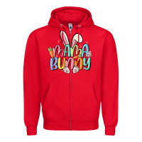 Red mama bunny Zipper Hoodie - MaliasSmallBusiness