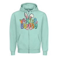 Seafoam mama bunny Zipper Hoodie - MaliasSmallBusiness