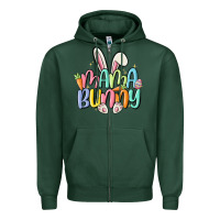 Sports Green mama bunny Zipper Hoodie - MaliasSmallBusiness