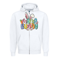 White mama bunny Zipper Hoodie - MaliasSmallBusiness