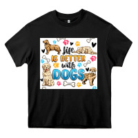 Black life is better with dogs Heavy Core Tee - MaliasSmallBusiness