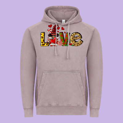 Love Gnomes Vintage Hoodie Designed By Fadigitalartstudio