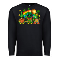 Black st. patricks  gnomies with rainbow Premium Sweatshirt - BundleAndBundleShop