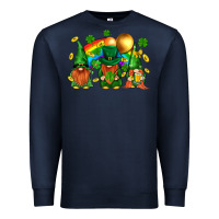 Navy st. patricks  gnomies with rainbow Premium Sweatshirt - BundleAndBundleShop