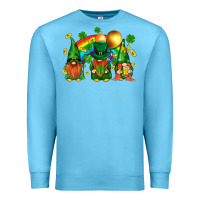 Ocean Blue st. patricks  gnomies with rainbow Premium Sweatshirt - BundleAndBundleShop