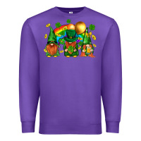 Purple st. patricks  gnomies with rainbow Premium Sweatshirt - BundleAndBundleShop