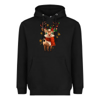 Black reindeer in christmas Heavyweight Hoodie - MaliasSmallBusiness